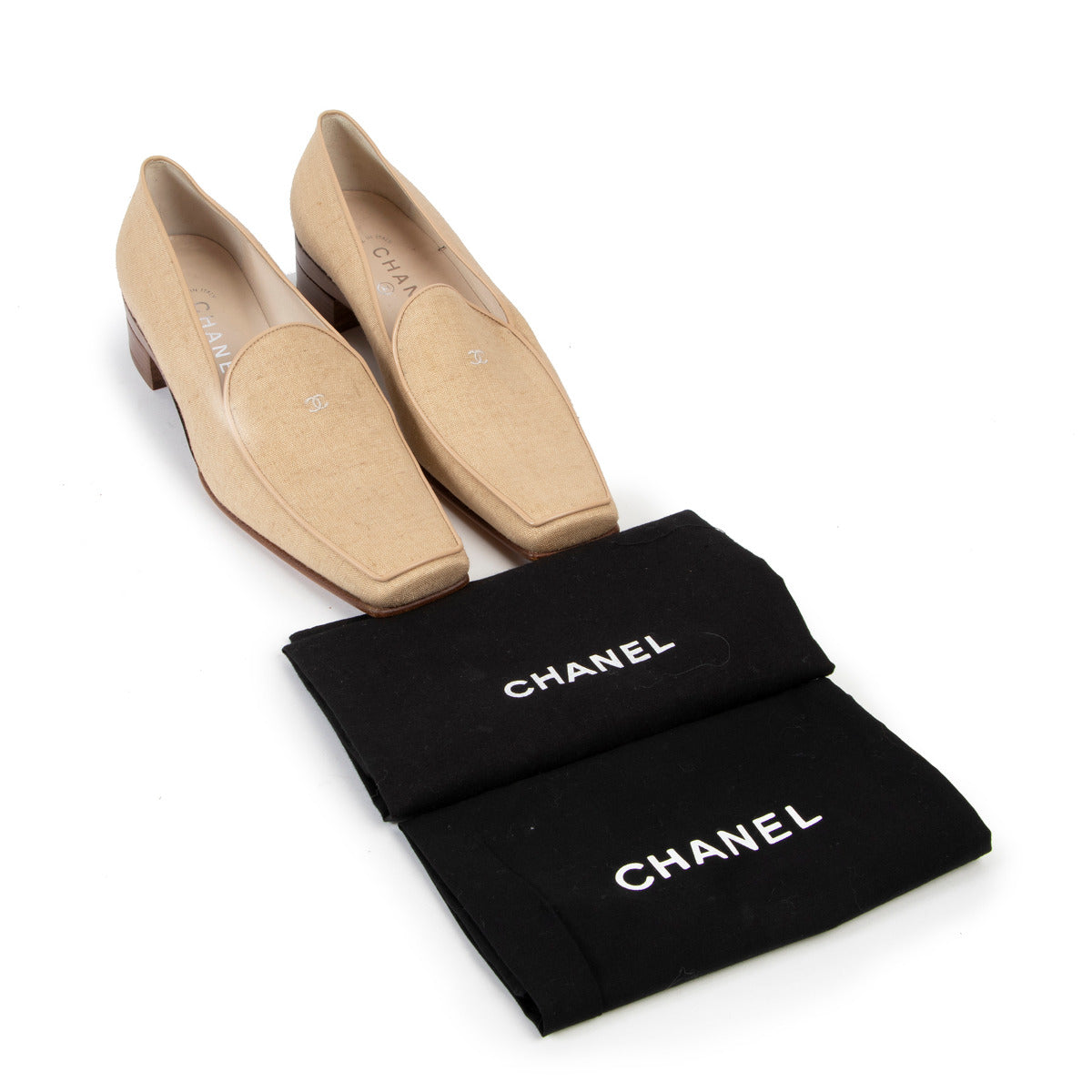 Chanel loafers in beige
