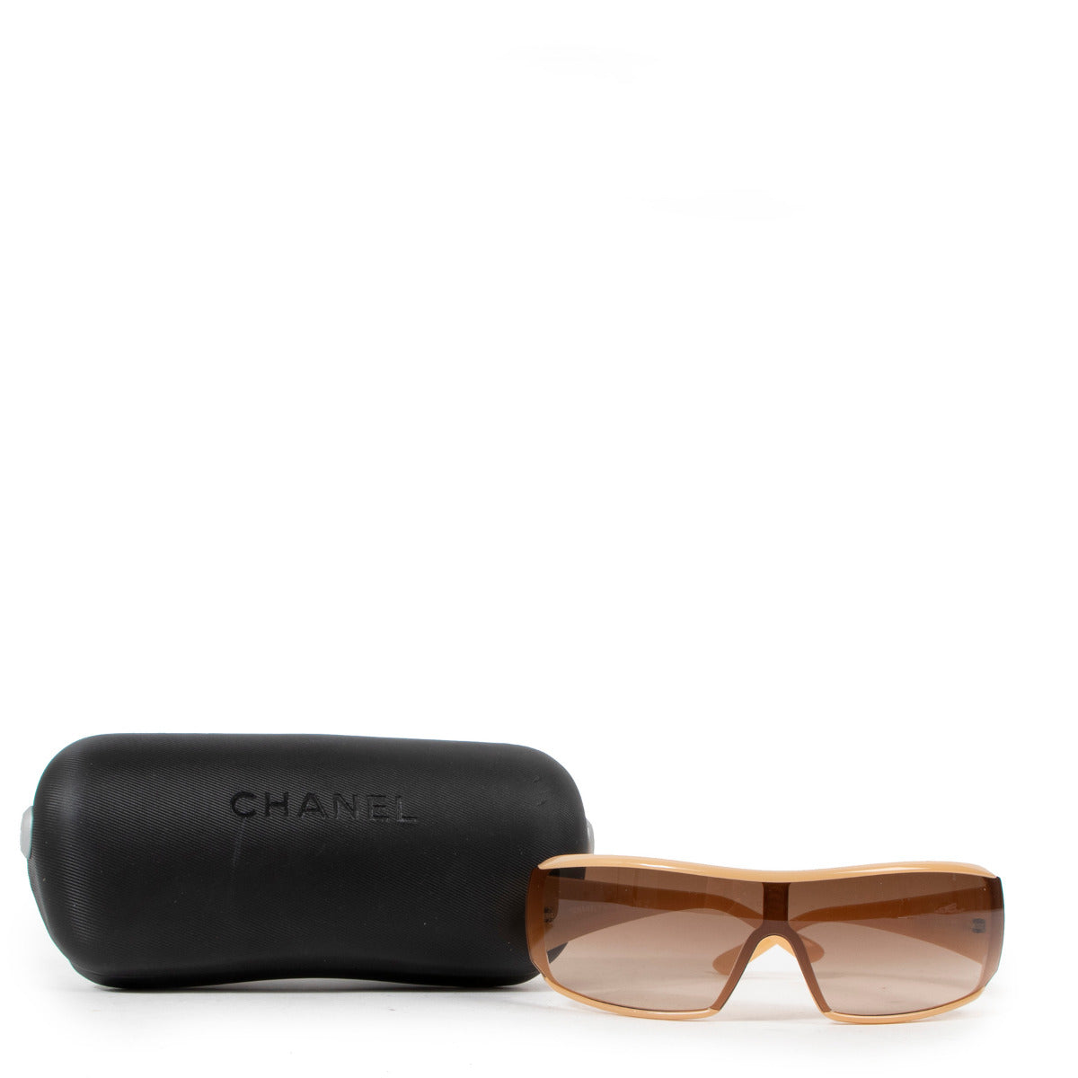 Chanel Beige 5103 Wrap-Around Visor Sunglasses