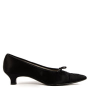 shop 100% authentic second hand Chanel Black Satin CC Pumps - Size 39 1/2 on Labellov.com