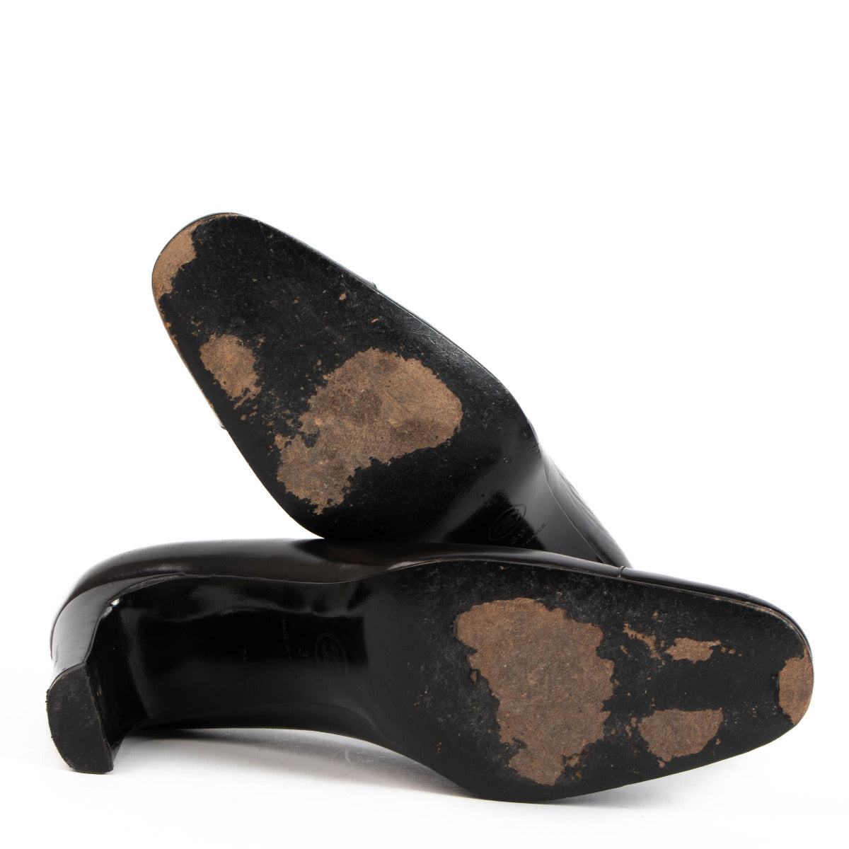Escarpins Chanel en cuir noir avec CC - taille 39