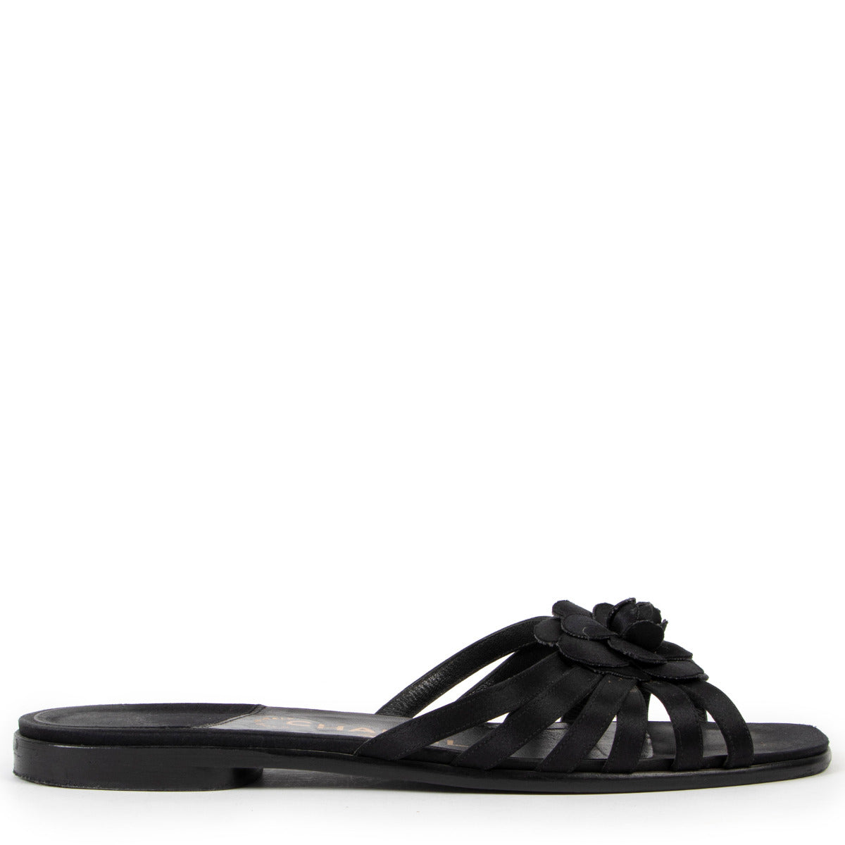 Chanel Black Camelia Sandals - size 39 for the best price at Labellov secondhand luxury. We buy and sell your authentic designer bags online.