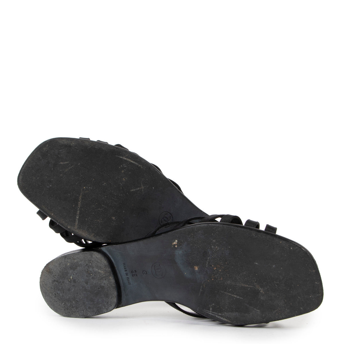 Chanel Black Camelia Sandals - size 39 for the best price at Labellov secondhand luxury at