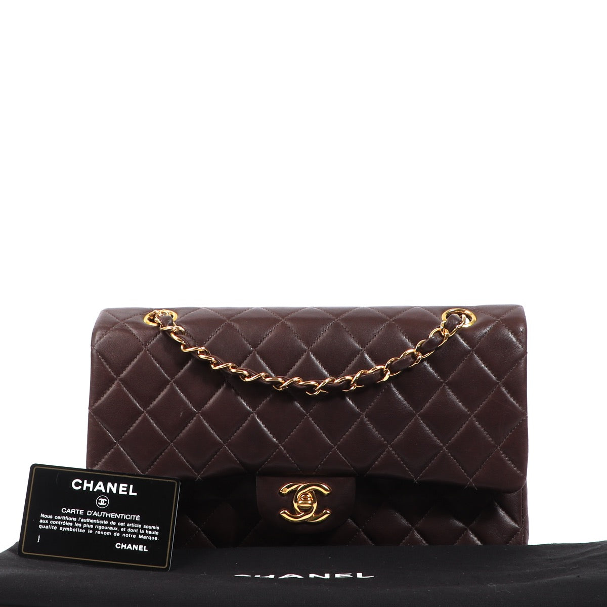 Chanel Vintage Brown Lambskin Classic Flap Bag