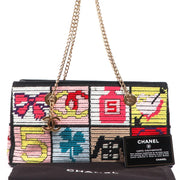 Chanel Multicolor Knit Needlepoint Lucky Charms Patchwork Shoulder Bag for the best price at Labellov secondhand luxury in Antwerp Belgium.
