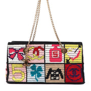 Chanel Multicolor Knit Needlepoint Lucky Charms Patchwork Shoulder Bag for the best price at Labellov secondhand luxury in Antwerp Belgium.