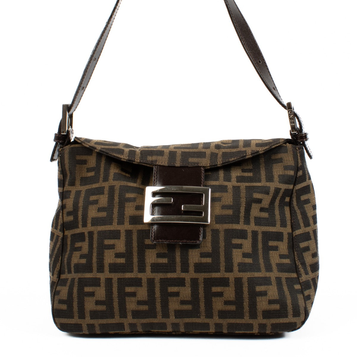 Authentic second hand Fendi FF Zucca Mamma Baguette Bag on Labellov.com