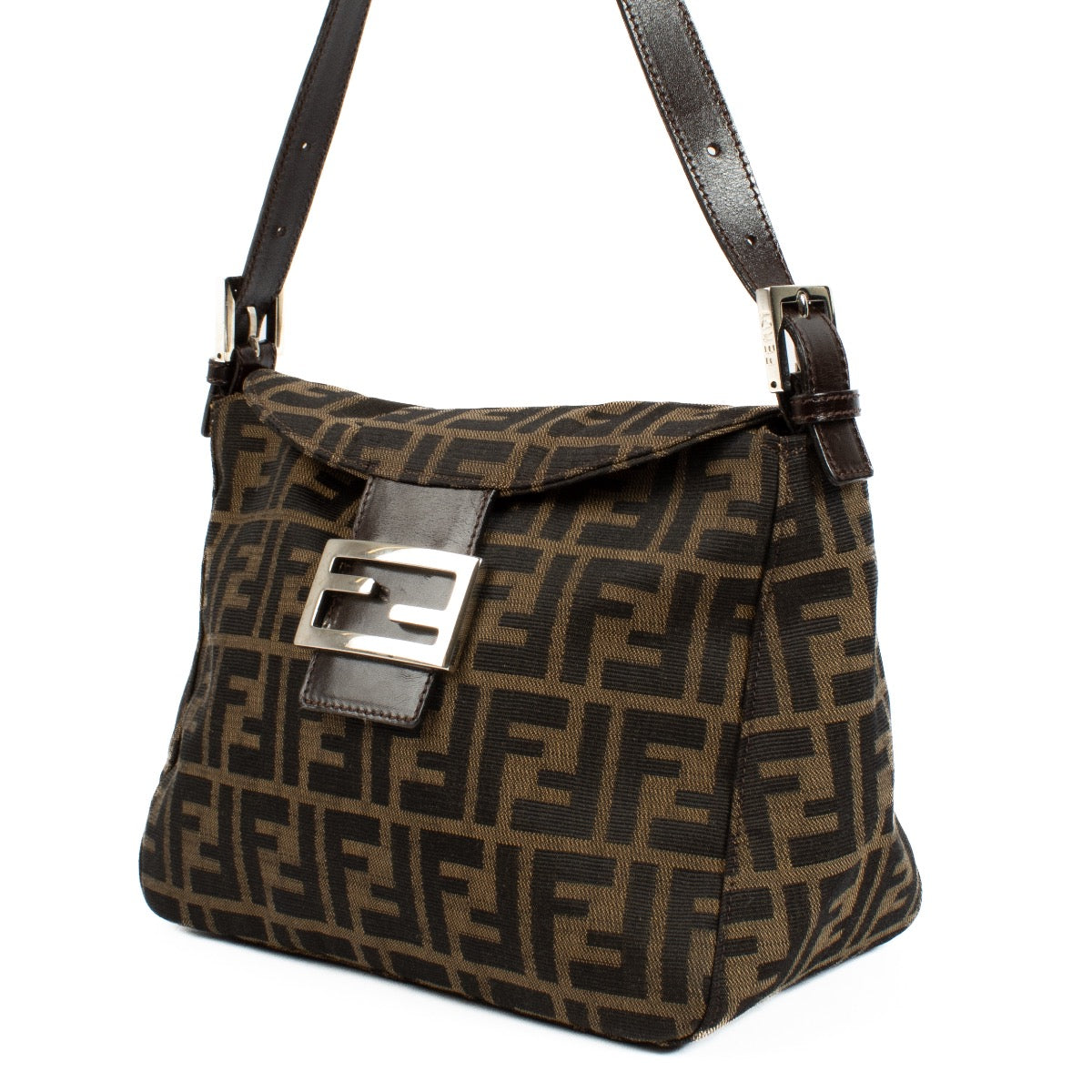 Authentic second hand Fendi FF Zucca Mamma Baguette Bag on Labellov.com