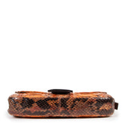 Shop safe online at Labellov in Antwerp this 100% authentic second hand Fendi Orange Painted Python Baguette Shoulder Bag