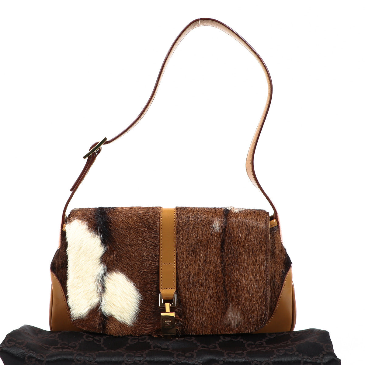 Gucci Cognac Pony Hair Jackie Bag