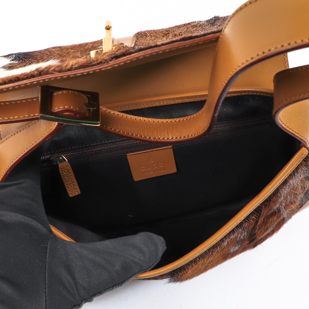 Gucci Cognac Pony Hair Jackie Bag