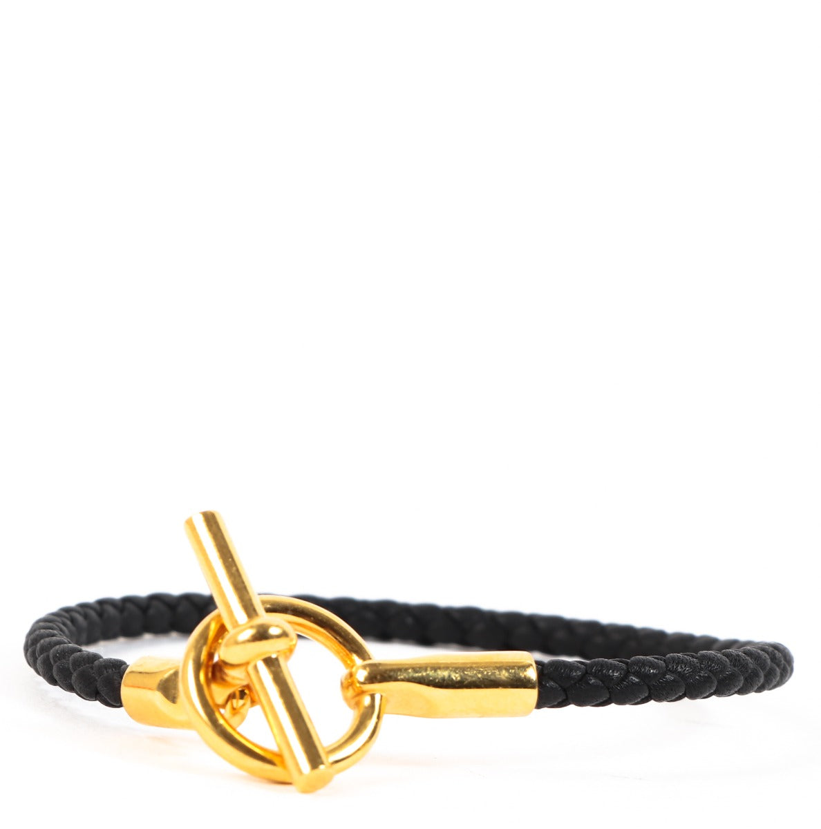 Buy an authentic-second hand Hermès Black Calfskin Leather Glenan Bracelet in very good condition at Labellov in Antwerp.