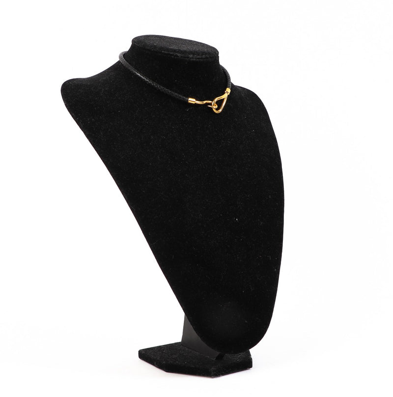 Buy an authentic second-hand Hermès Black Calfskin Jumbo Necklace in very good condition at Labellov in Antwerp.