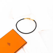 Buy an authentic second-hand Hermès Black Calfskin Jumbo Necklace in very good condition at Labellov in Antwerp.