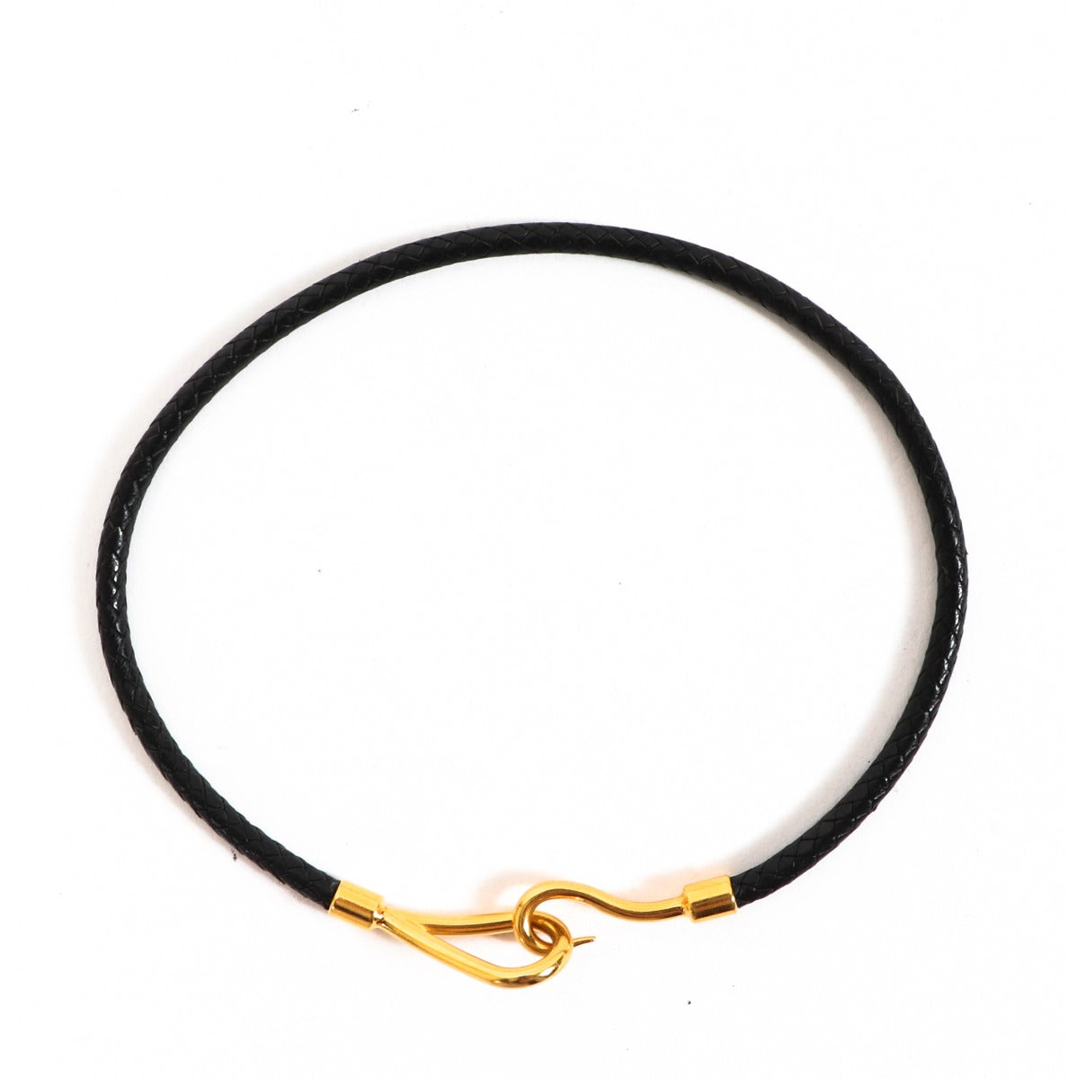 Buy an authentic second-hand Hermès Black Calfskin Jumbo Necklace in very good condition at Labellov in Antwerp.
