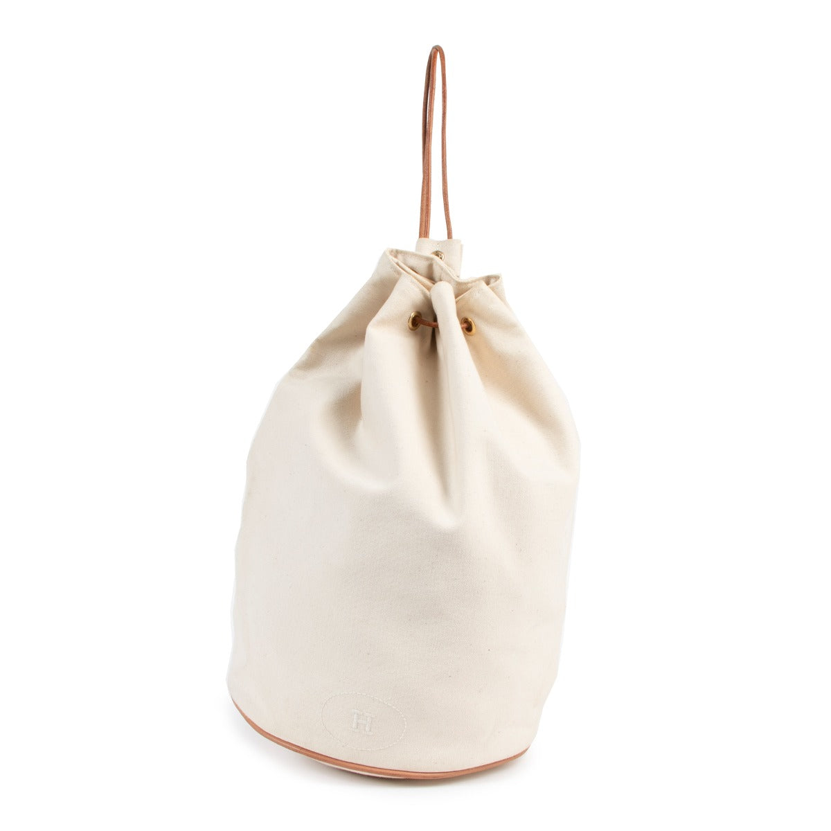 Hermès Beige Canvas Polochon Mimile Shoulder Bag