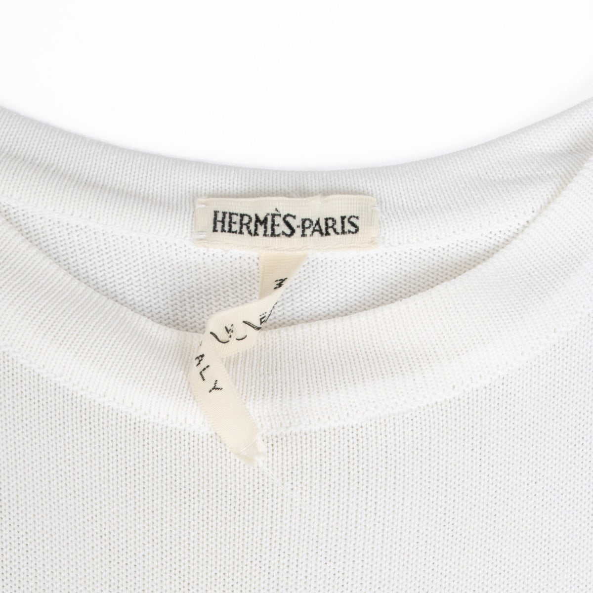 Authentic pre-loved Hermès White Top/Cardigan Set - Size M on Labellov.com