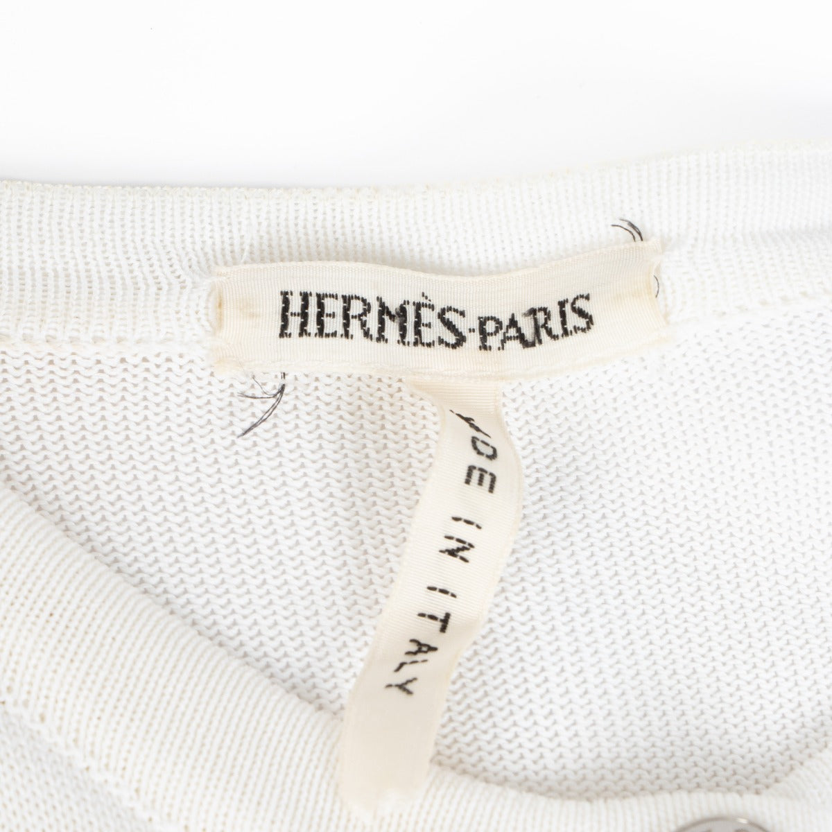 Authentic pre-loved Hermès White Top/Cardigan Set - Size M on Labellov.com