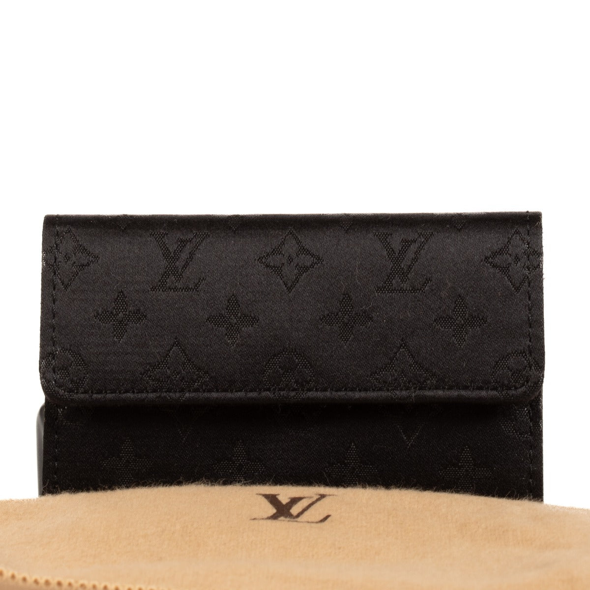 Porte-cartes Louis Vuitton monogramme satin noir