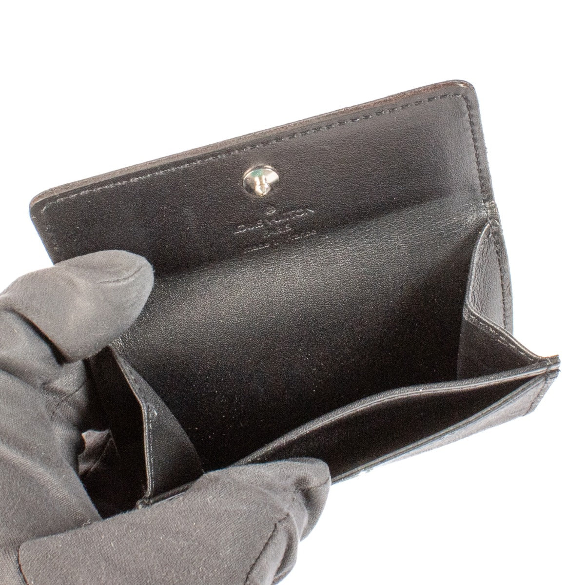 Porte-cartes Louis Vuitton monogramme satin noir