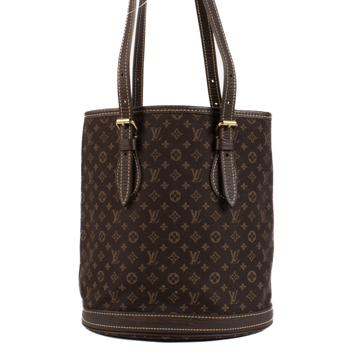 Shop safe online at Labellov in Antwerp, Brussels and Knokke this 100% authentic second hand Louis Vuitton Ebene Monogram Lin Bucket Bag
