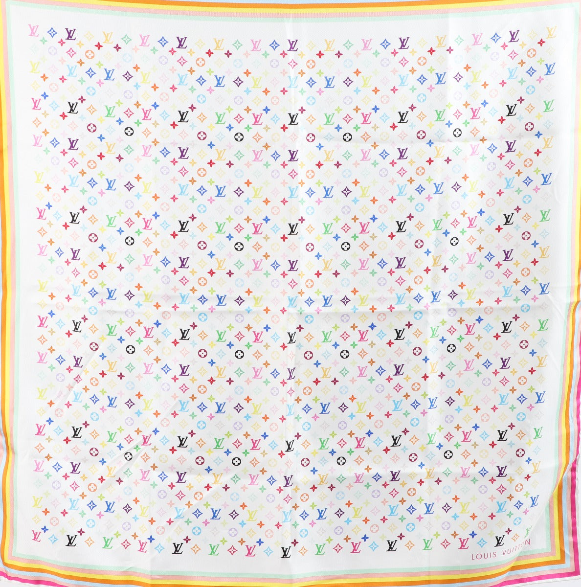 Buy an authentic second-hand Louis Vuitton Multicolor Monogram Murakami Silk Scarf in very good condition at Labellov in Antwerp.