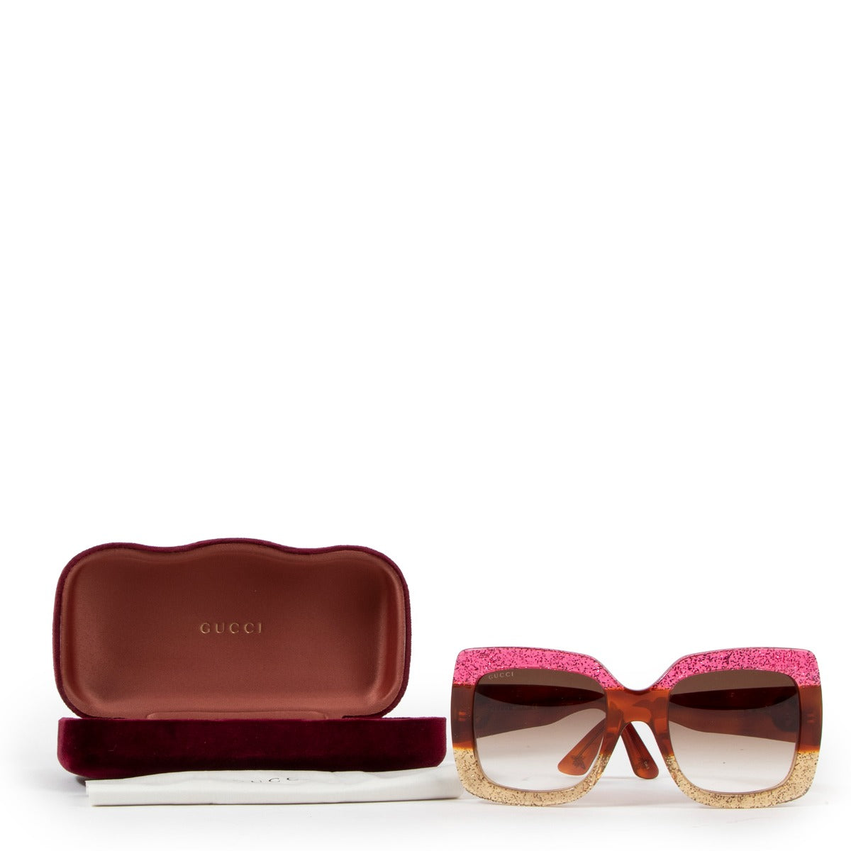 Lunettes de soleil Gucci en acétate multicolore à paillettes