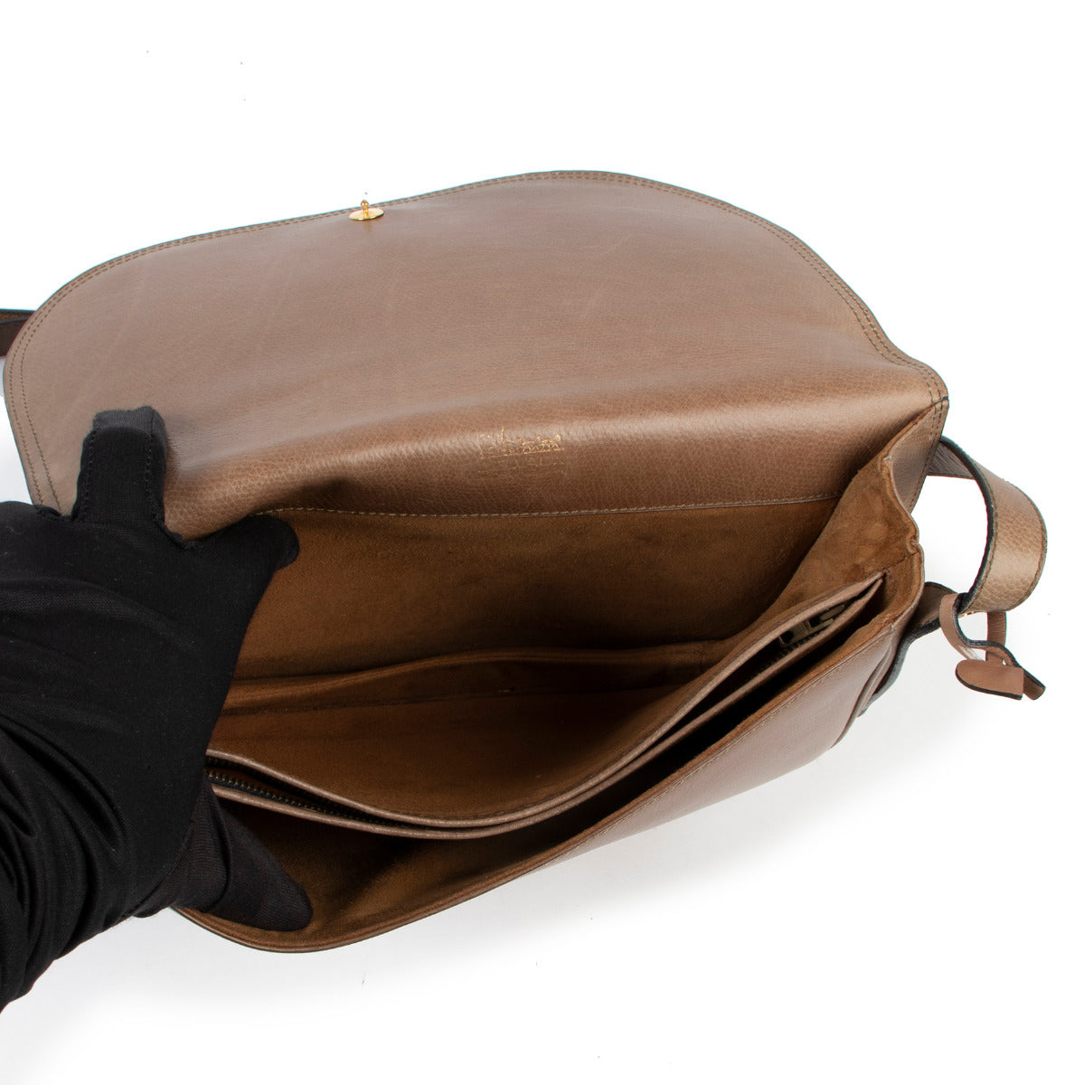 Sac bandoulière Delvaux vintage taupe