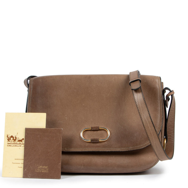 Delvaux Vintage Taupe Crossbody Bag