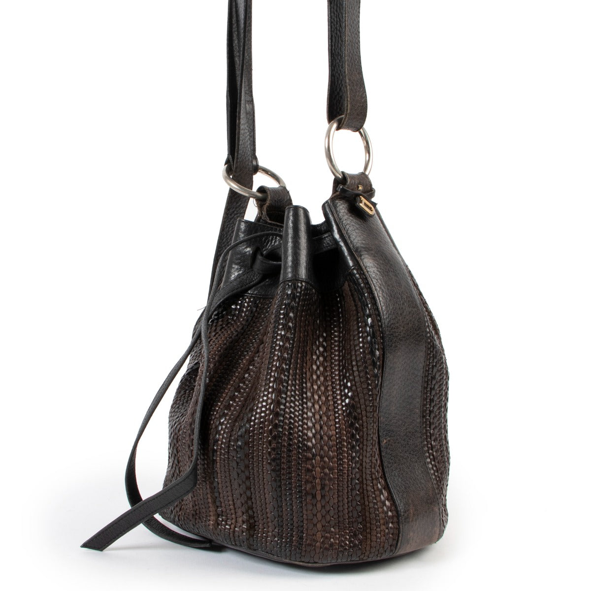 Sac bandoulière Delvaux Toile de Cuir marron