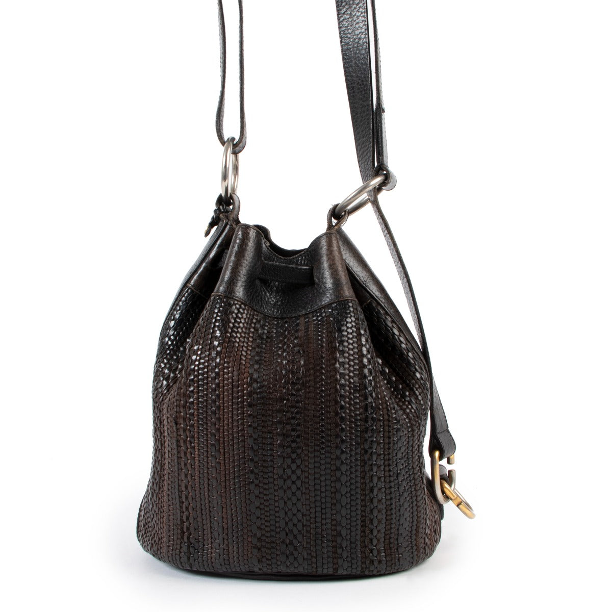 Sac bandoulière Delvaux Toile de Cuir marron