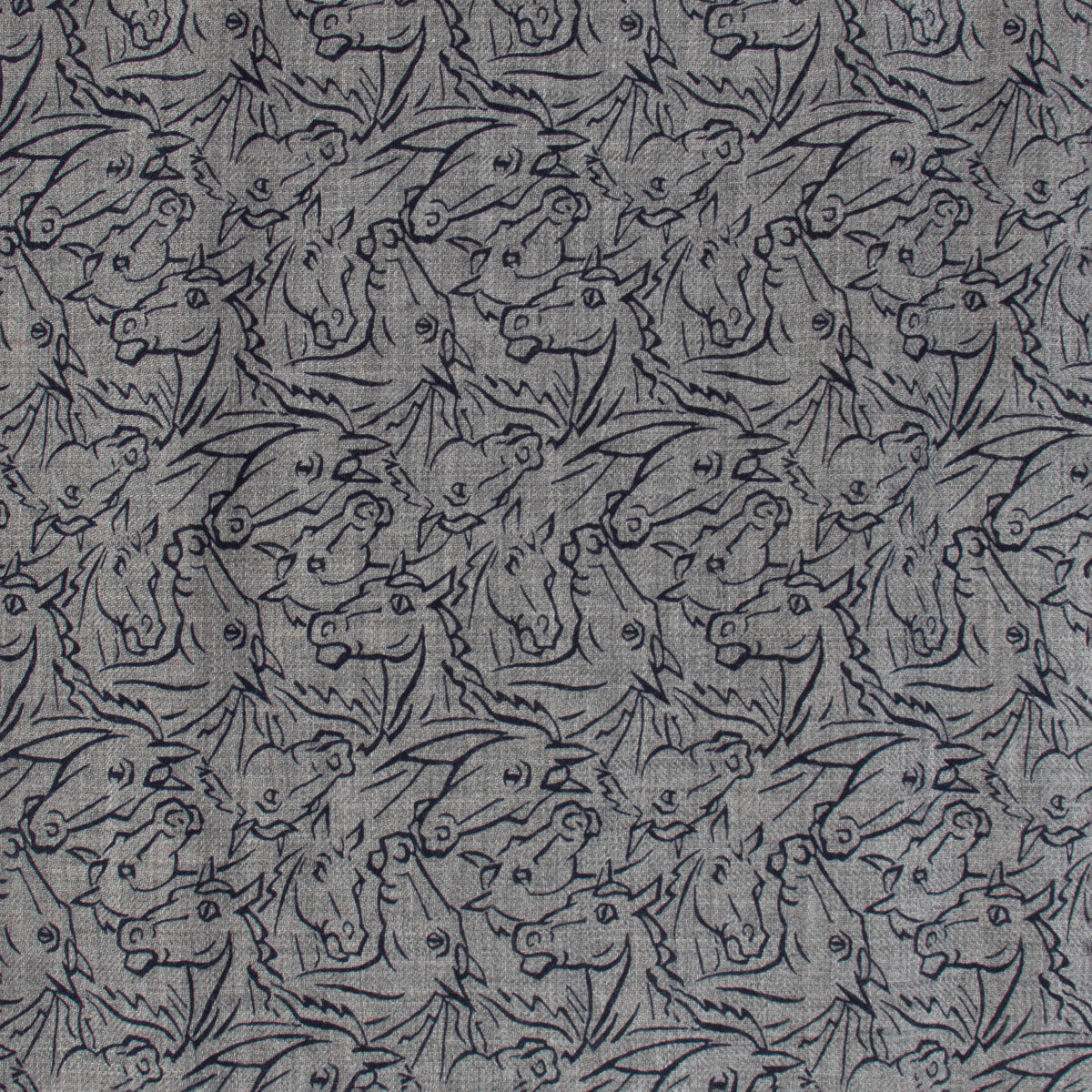 Foulard Hermès en cachemire et soie imprimé cheval