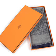 Hermès Horse Print Cashmere and Silk Scarf