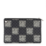 Christopher Nemeth clutch bag design for Louis Vuitton in Damier Graphite Rope pattern.