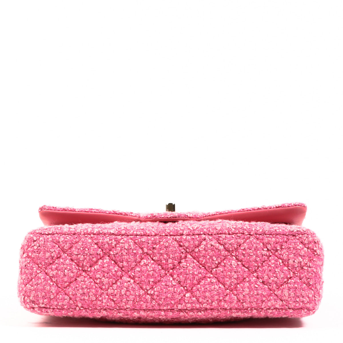 Sac à rabat classique moyen en tweed rose Chanel