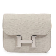 Hermès Constance Slim Wallet Beton Mat Alligator PHW