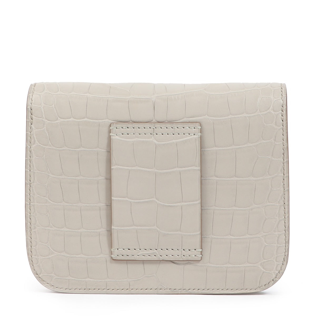 Hermès Constance Compact Wallet Beton Mat Alligator Palladium