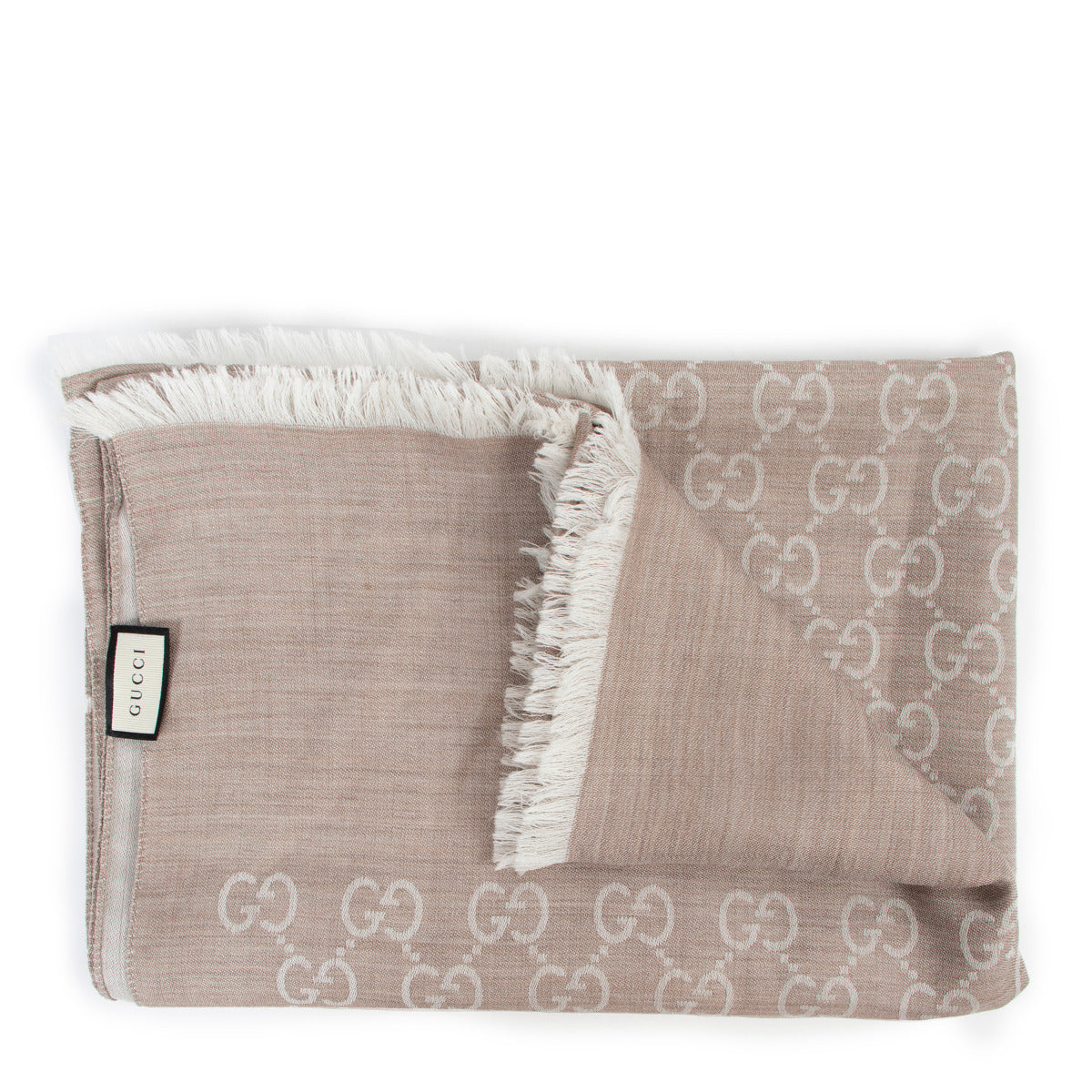 Écharpe en laine et soie beige Gucci