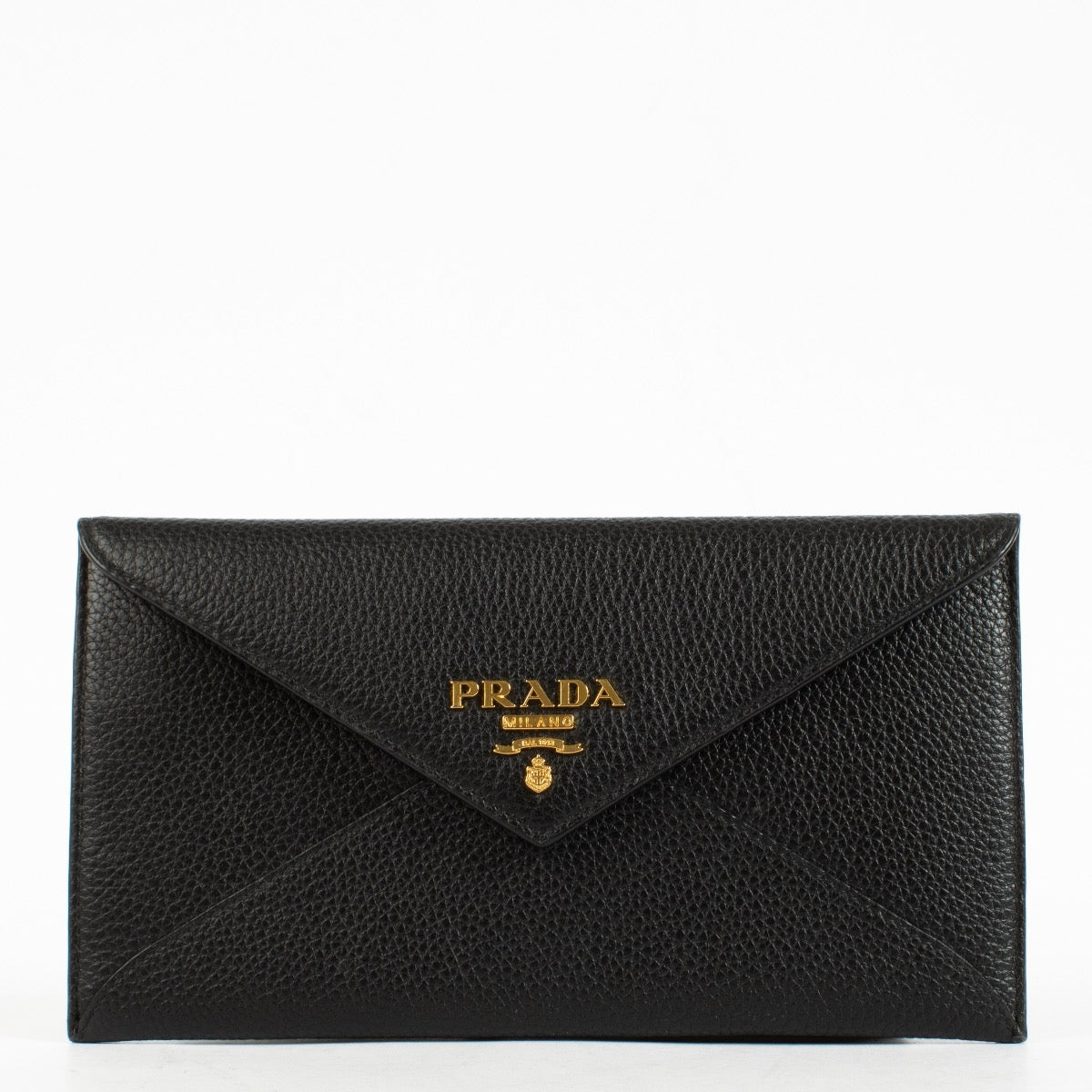 Authentic Second Hand Prada Black Saffiano Leather Envelope Wallet on Labellov.com