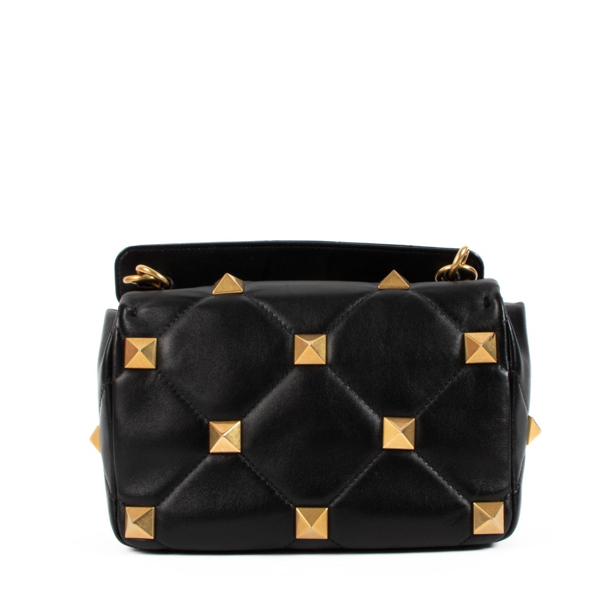 Shop safe online at Labellov in Antwerp this 100% authentic second hand Valentino Garavani Black Medium Roman Stud Bag
