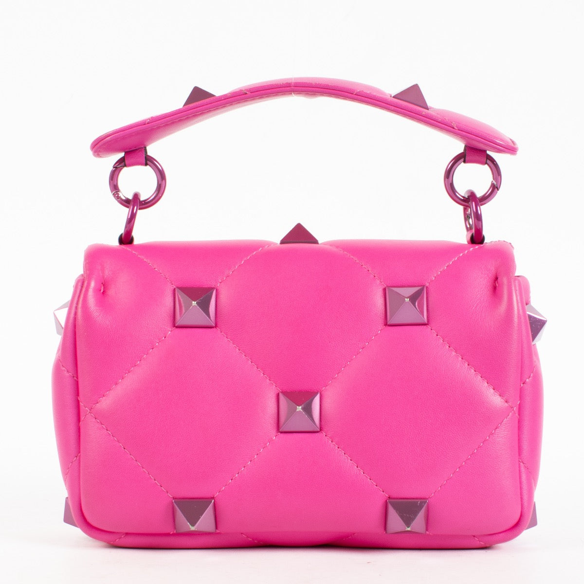 Authentic Second Hand Valentino Garavani Pink Small Roman Stud Bag on Labellov.com