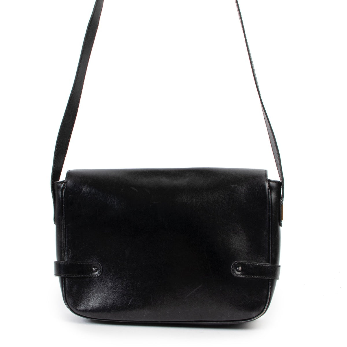 Shop safe online at Labellov in Antwerp this 100% authentic second hand Delvaux Black Leather Crossbody