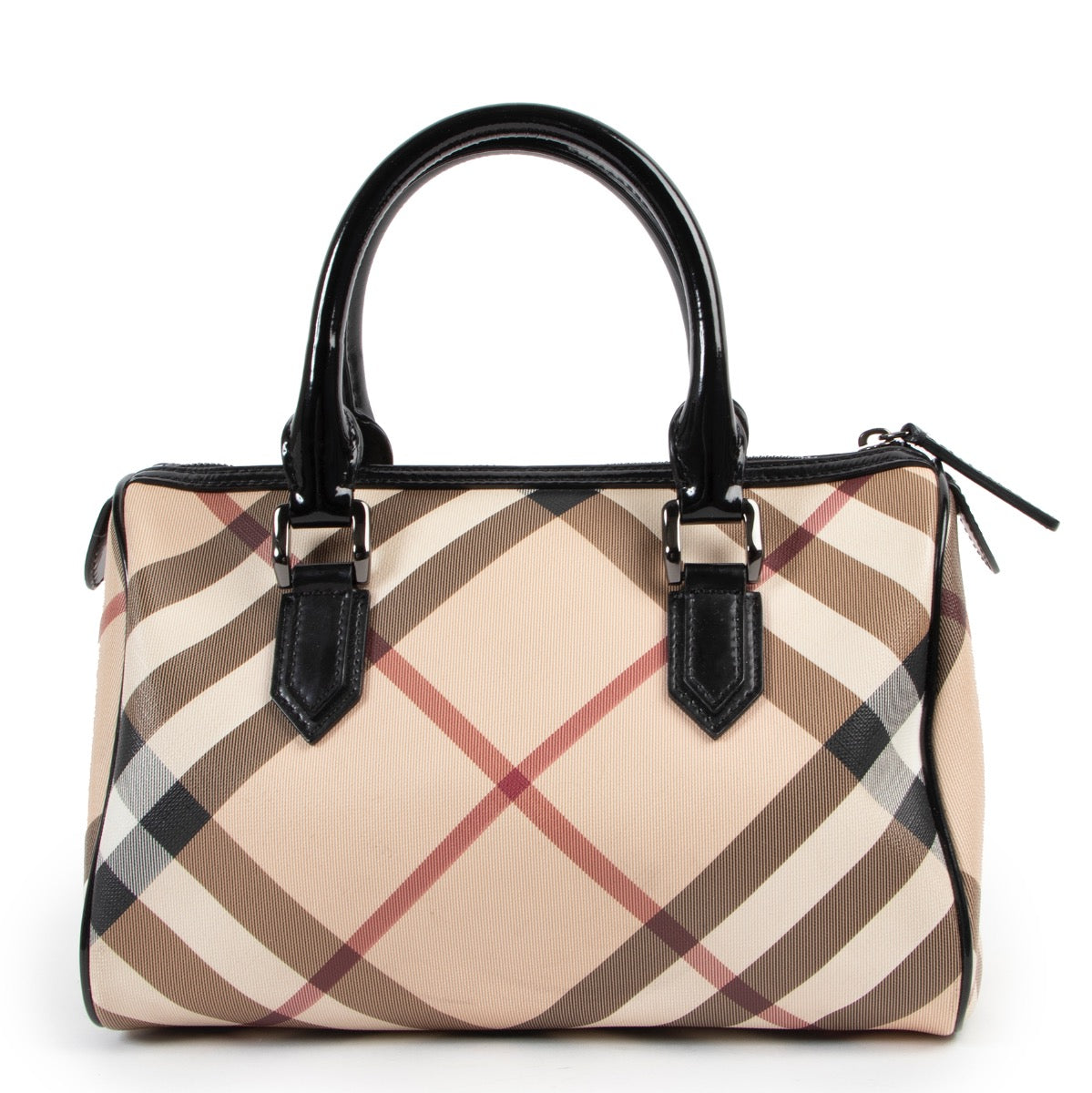 skip the waiting list shop safe online Burberry Nova Check Boston Top Handle