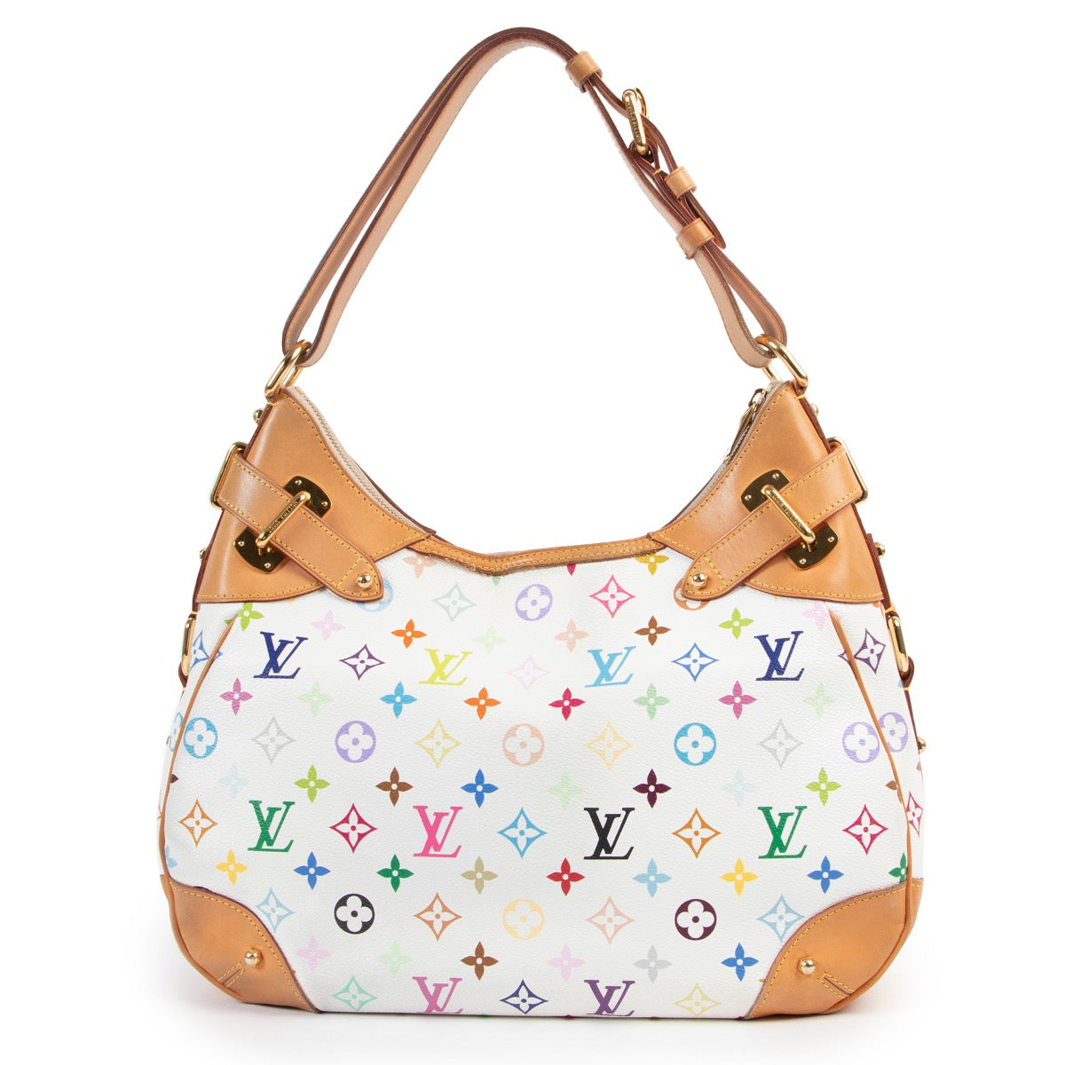 koop veilig online Louis Vuitton Murakami Canvas Greta Shoulder Bag
