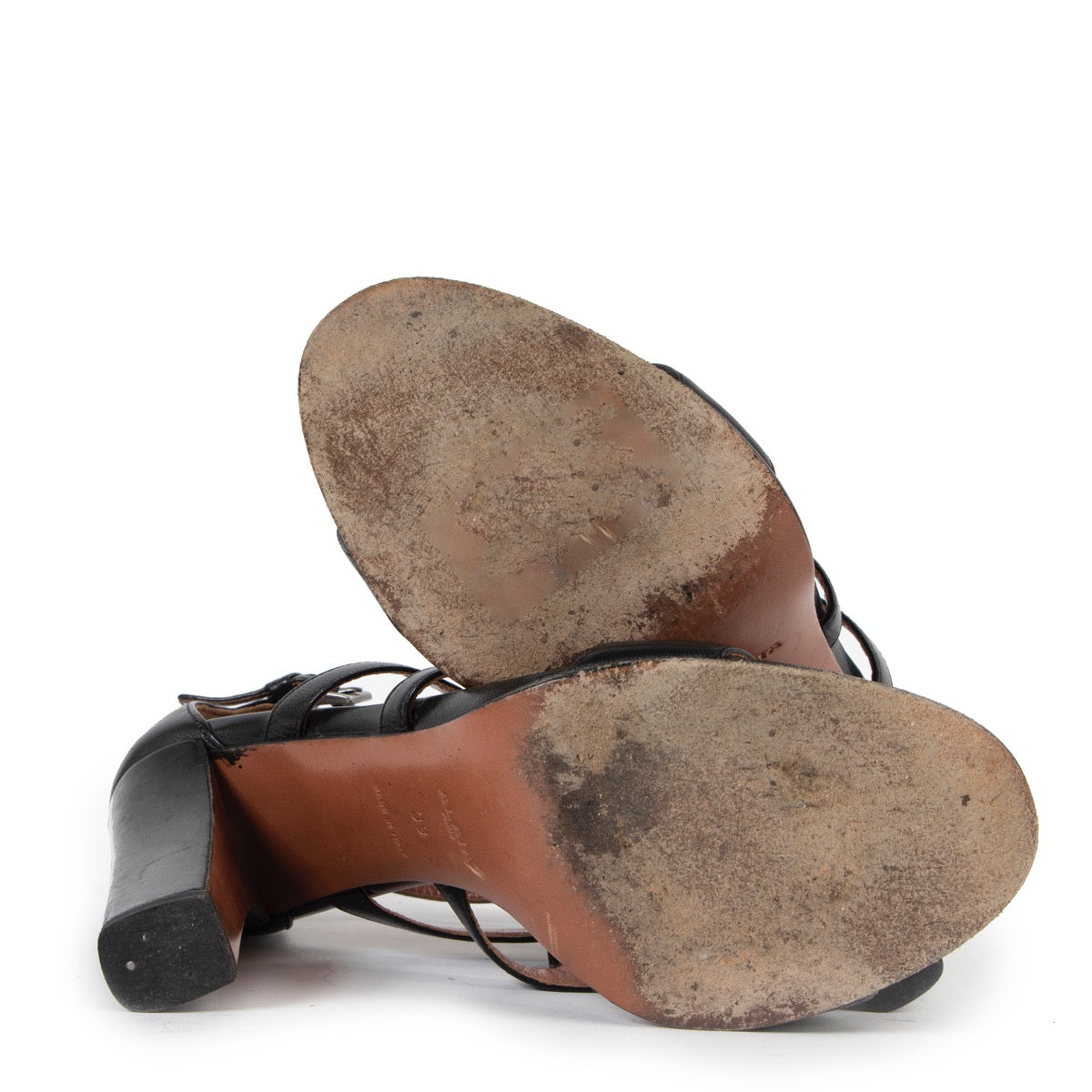 Shop safe online at Labellov in Antwerp these 100% authentic second hand Alaia Black Studded Strappy Sandals - size 39