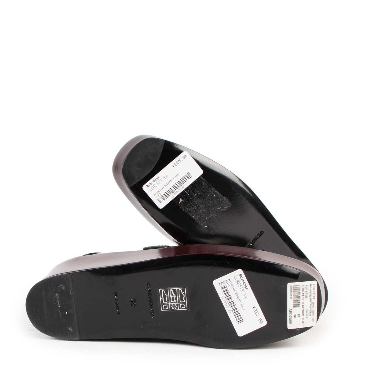 Shop now for your pre-loved, 100% authenticBalenciaga Autumn/Winter 2015 Burgundy Platform Flats - Size 38, at Labellov.
