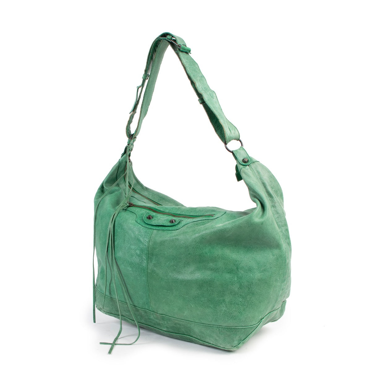 Second hand authentic Balenciaga Green Lambskin Courier Bag at Labellov