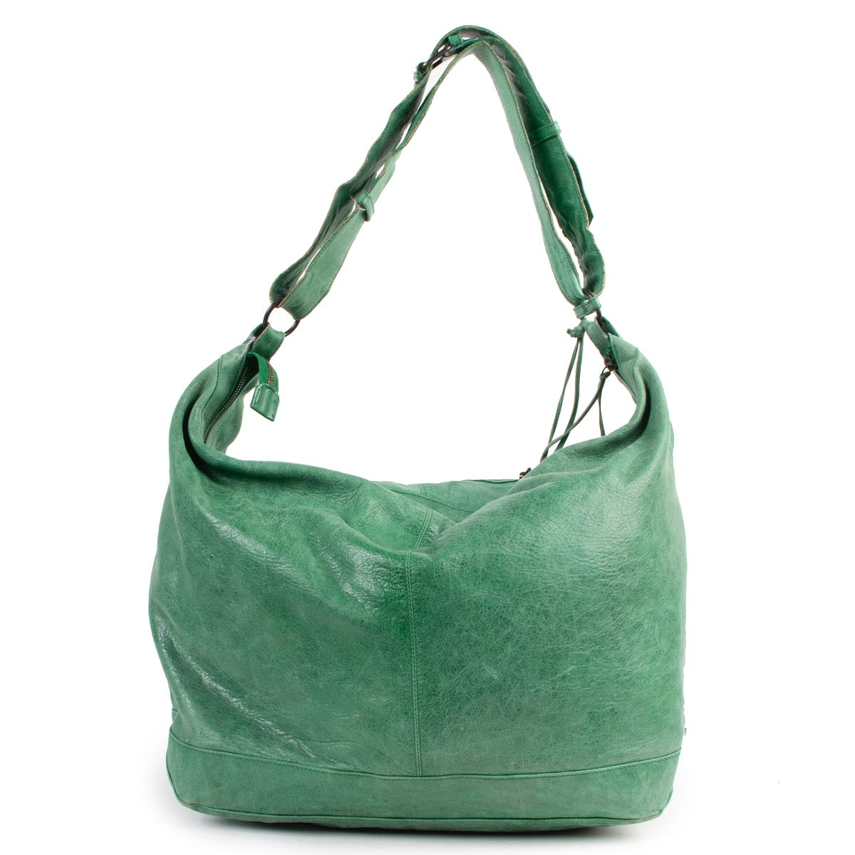 Second hand authentic Balenciaga Green Lambskin Courier Bag at Labellov