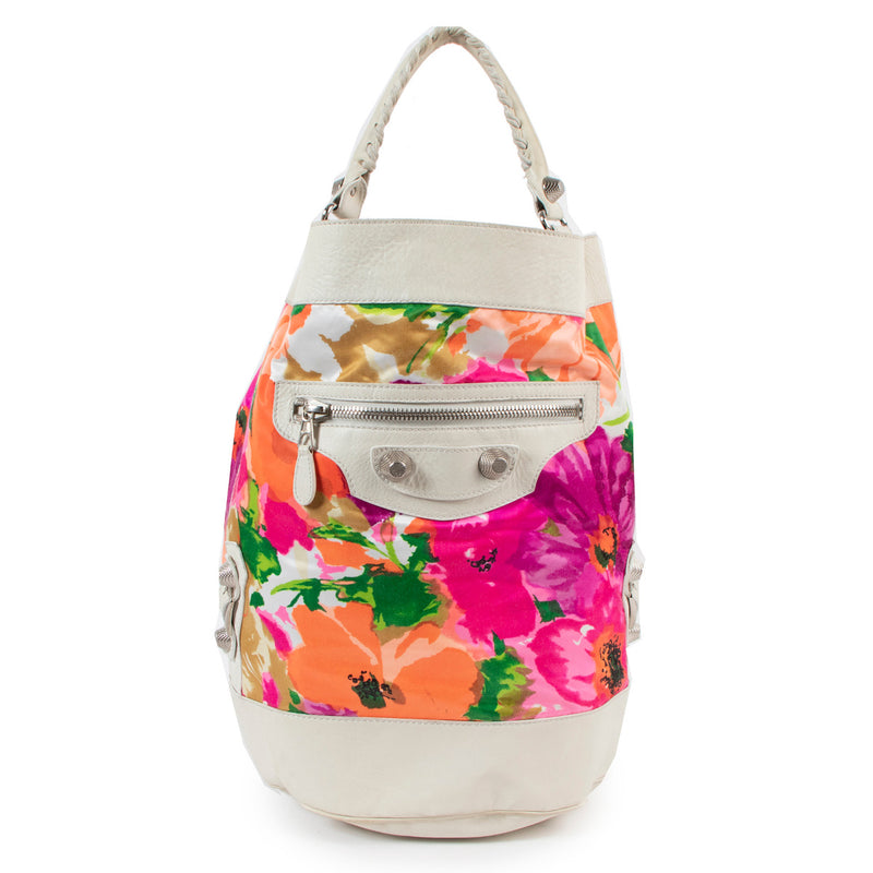 Balenciaga Balhand Giant 21 Floral Bucket Bag