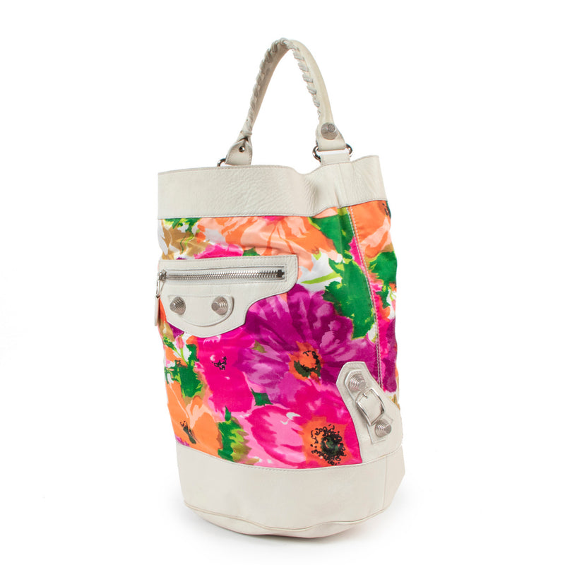 Balenciaga Balhand Giant 21 Floral Bucket Bag