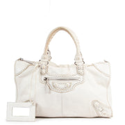 Shop authentic second hand Balenciaga Classic City White Giant 21 Brogue Work Handbag
